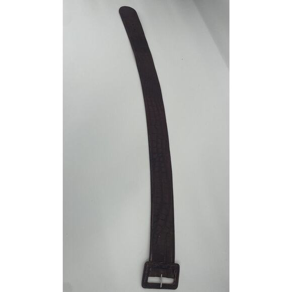 Ralph Lauren Collection Alligator Trench Buckle Brown Wide Belt M Women’s - Picture 5 of 9